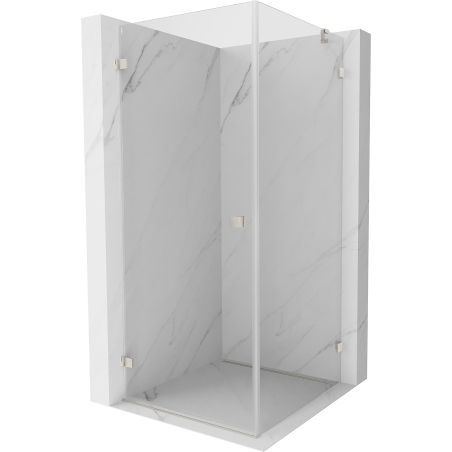 Mexen Lunar-B sprchovací kút s výklopnými dverami ľavý 70 x 70 cm, číry, kartáčovaný nikel - 832-070-070-97-00-L