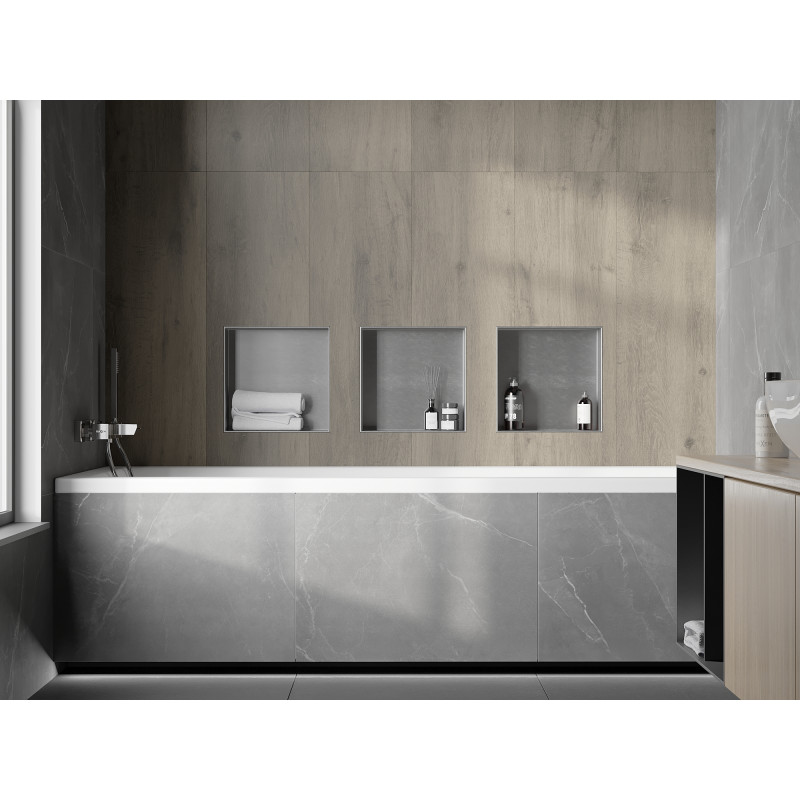 Mexen X-Wall-NR nástenná polica bez prírub 30 x 30 cm, inox - 1911303010
