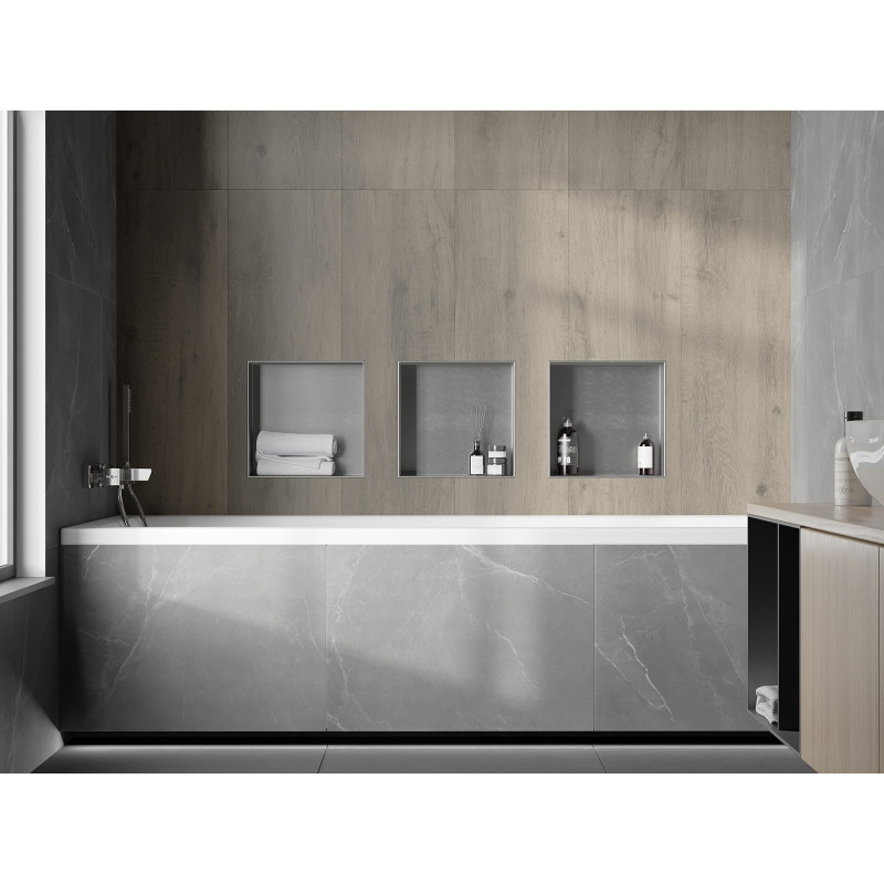 Mexen X-Wall-NR nástenná polica bez príruby 30 x 30 cm, inox - 1911303010