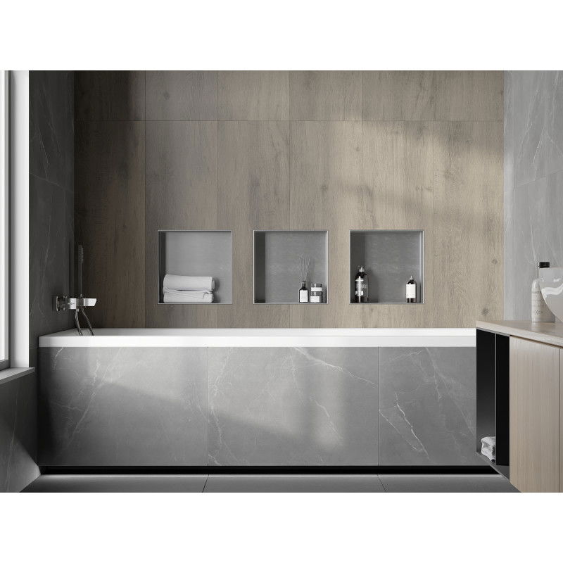 Mexen X-Wall-NR stenová polica bez príruby 30 x 30 cm, inox - 1911303010