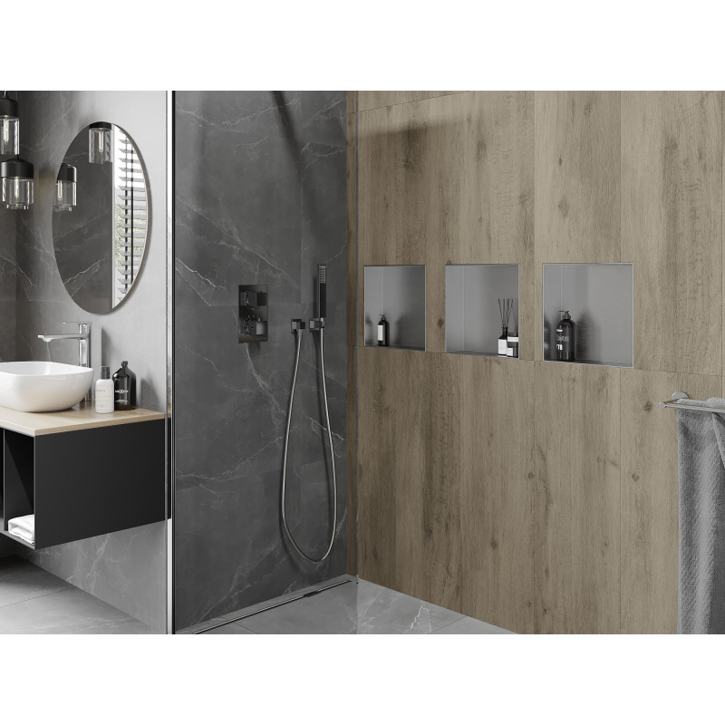 Mexen X-Wall-NR nástenná polica bez prírub 30 x 30 cm, inox - 1911303010