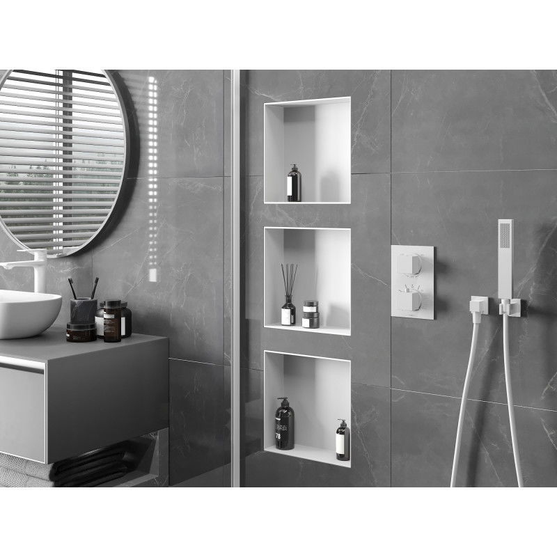 Mexen X-Wall-NR vstavaná polička bez lemu 30 x 30 cm, biela - 1921303010