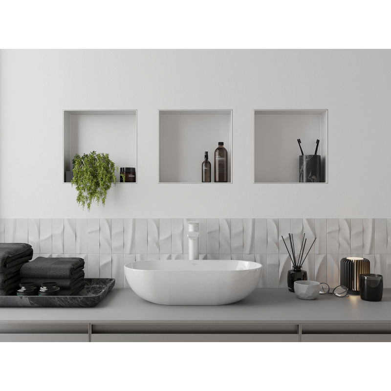 Mexen X-Wall-NR vstavaná polička bez lemu 30 x 30 cm, biela - 1921303010