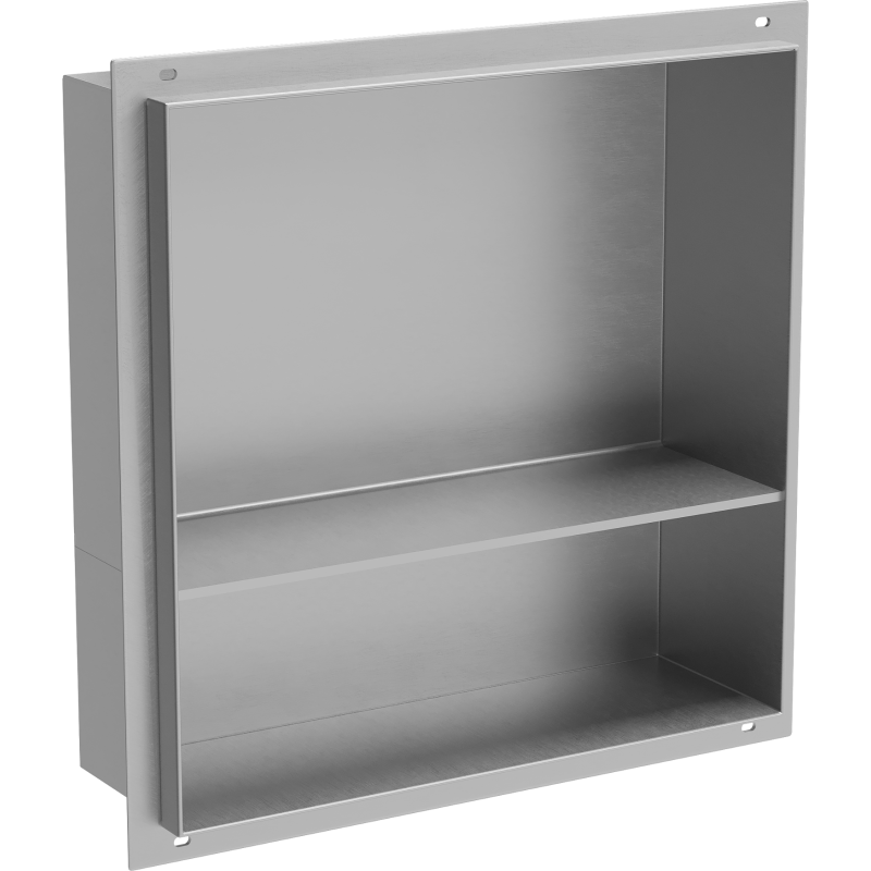 Mexen X-Wall-NR nástenná nika bez lemovania s policou 30 x 30 cm, inox - 1911303010S