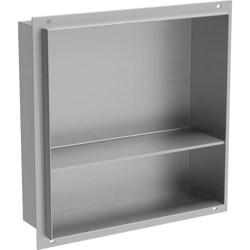 Mexen X-Wall-NR Nástenná polica bez lemu s policou 30 x 30 cm, inox - 1911303010S
