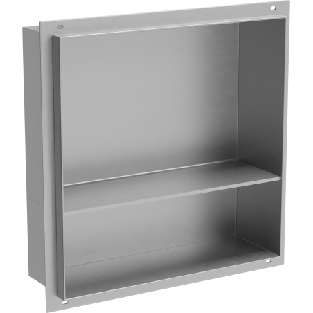 Mexen X-Wall-NR Nástenná polica bez lemu s policou 30 x 30 cm, inox - 1911303010S