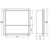 Mexen X-Wall-NR Nástenná polica bez lemu s policou 30 x 30 cm, inox - 1911303010S