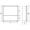 Mexen X-Wall-NR zapustená polica bez obruby s poličkou 30 x 30 cm, inox - 1911303010S