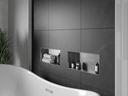 Mexen X-Wall-NR výklenková polica bez príruby 45 x 20 cm, inox - 1911452010