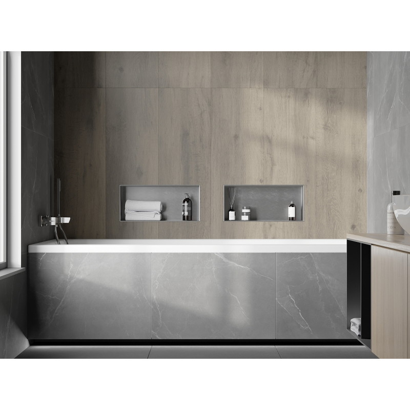 Mexen X-Wall-NR nástenná polica bez príruby 45 x 20 cm, inox - 1911452010