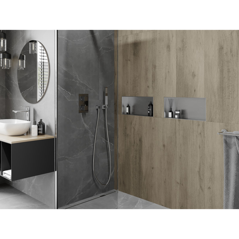 Mexen X-Wall-NR výklenková polica bez príruby 45 x 20 cm, inox - 1911452010