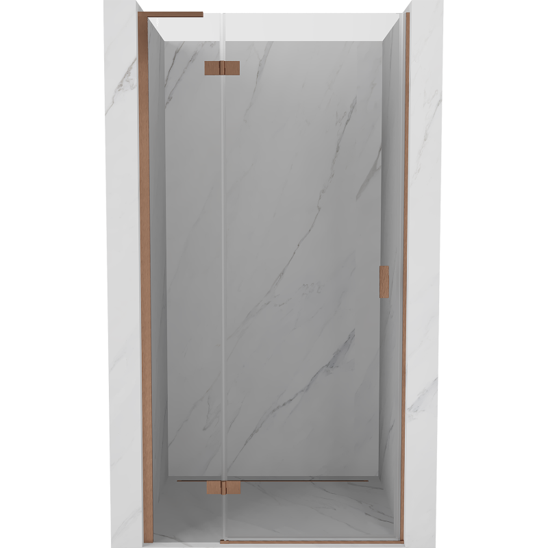 Mexen Mist-H L sprchové dvere ľavostranné, 100 cm, transparentné, brúsená meď - 8A5L-100-000-65-00-L