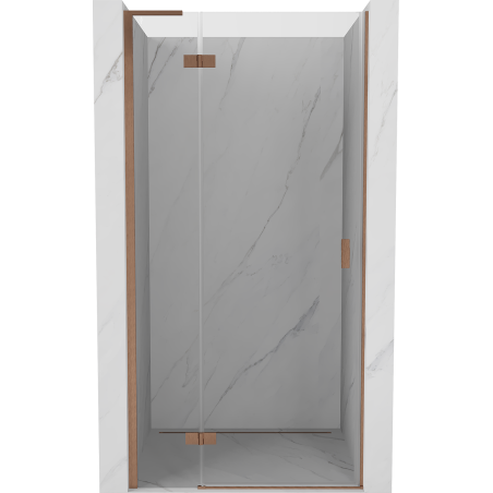 Mexen Mist-H L sprchové dvere ľavostranné, 100 cm, transparentné, brúsená meď - 8A5L-100-000-65-00-L