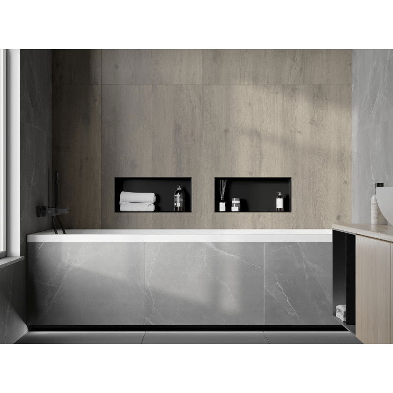 Mexen X-Wall-NR polička bez príruby, 45 x 20 cm, čierna - 1971452010