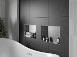 Mexen X-Wall-NR nástenná polica bez obruby 45 x 30 cm, inox - 1911453010