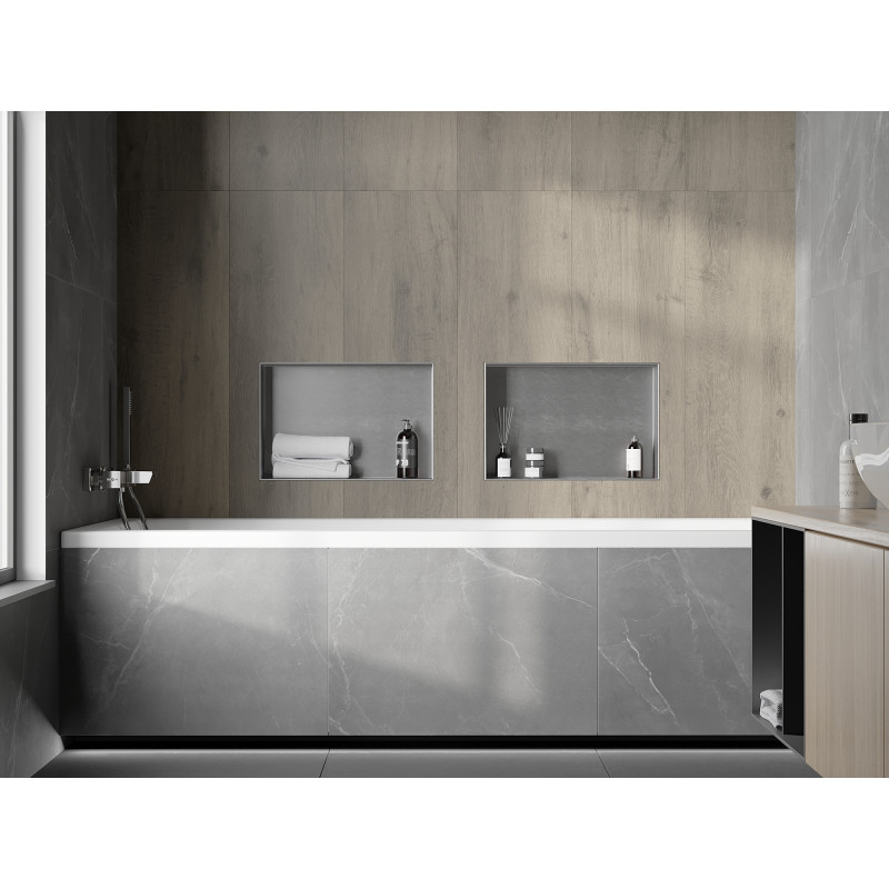 Mexen X-Wall-NR nástenná polica bez obruby 45 x 30 cm, inox - 1911453010