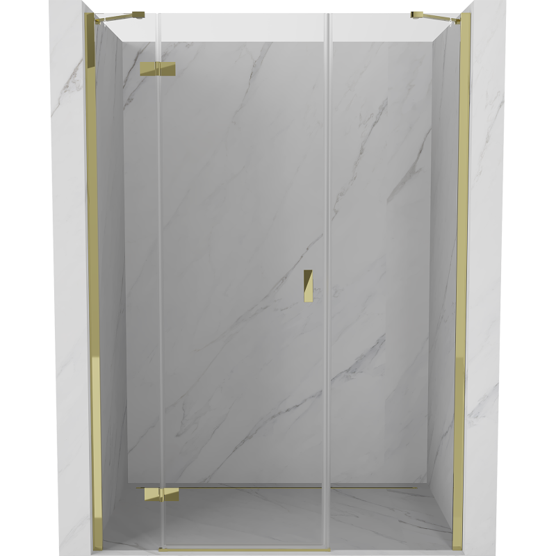 Mexen Mist-H sprchové dvere otočné ľavé 130 cm, transparentné, zlaté - 8A5-130-001-50-00-L
