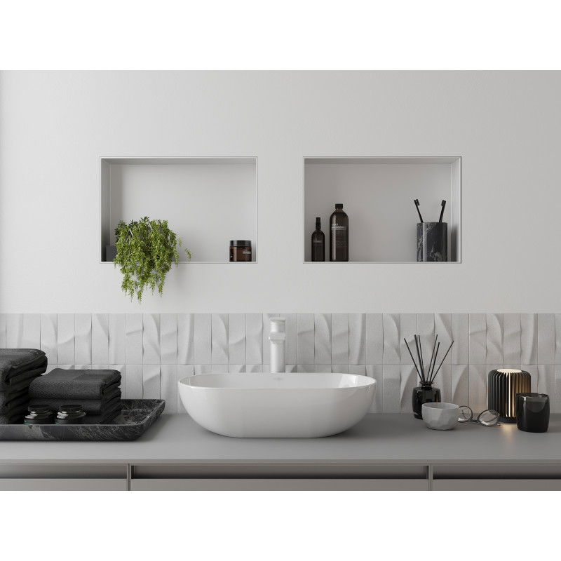 Mexen X-Wall-NR vstavaná polica bez goliera 45 x 30 cm, biela - 1921453010