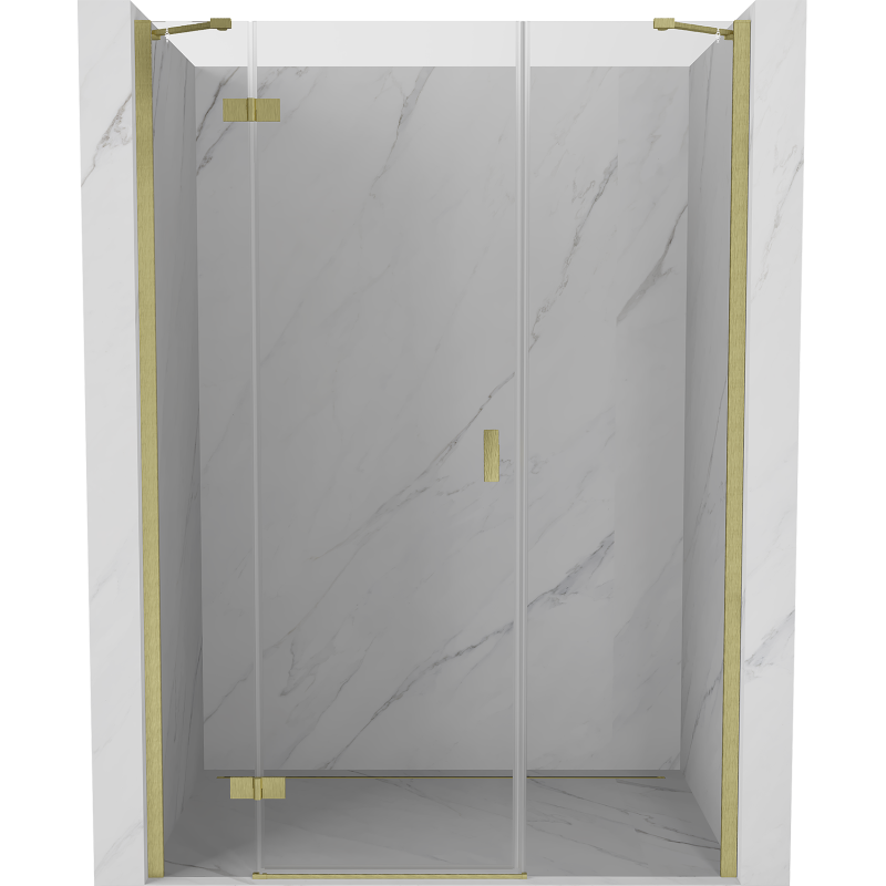 Mexen Mist-H sprchové dvere výklopné ľavé 135 cm, transparentné, zlaté brúsené - 8A5-135-001-55-00-L