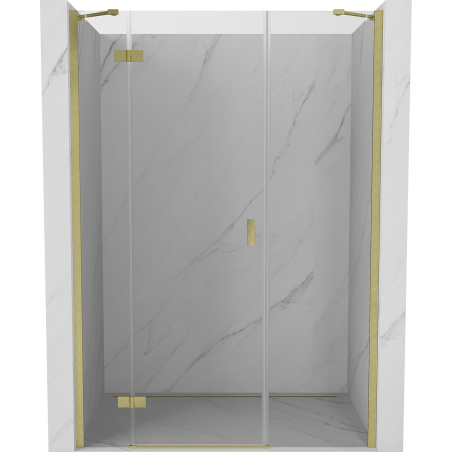Mexen Mist-H ľavé sprchové dvere 155 cm, transparentné, zlaté kartáčované - 8A5-155-001-55-00-L