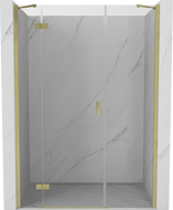 Mexen Mist-H ľavé sprchové dvere 155 cm, transparentné, zlaté kartáčované - 8A5-155-001-55-00-L