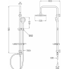 Mexen T05 sprchový stĺp, chróm/biela - 798050593-00