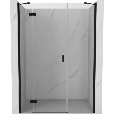 Mexen Mist-H sprchové dvere americká ľavé 130 cm, priehľadné, čierne - 8A5-130-001-70-00-L