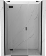 Mexen Mist-H sprchové dvere otočné ľavé 140 cm, priehľadné, čierne - 8A5-140-001-70-00-L