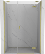 Mexen Mist-H sprchové dvere otváravé pravé 155 cm, transparentné, zlaté kartáčované - 8A5-155-001-55-00-P