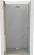 Mexen Mist-F skladacie sprchové dvere ľavé 85 cm, transparentné, zlaté - 8A6-085-000-50-00-L
