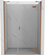 Mexen Mist-H sprchové dvere otváracie pravé 155 cm, transparentné, kartáčovaná meď - 8A5-155-001-65-00-P