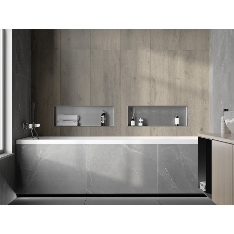 Mexen X-Wall-NR nástenná polica bez obvodu 60 x 20 cm, inox - 1911602010