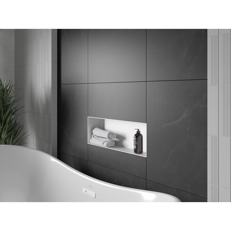 Mexen X-Wall-NR zapustená polica bez límca 60 x 20 cm, biela - 1921602010