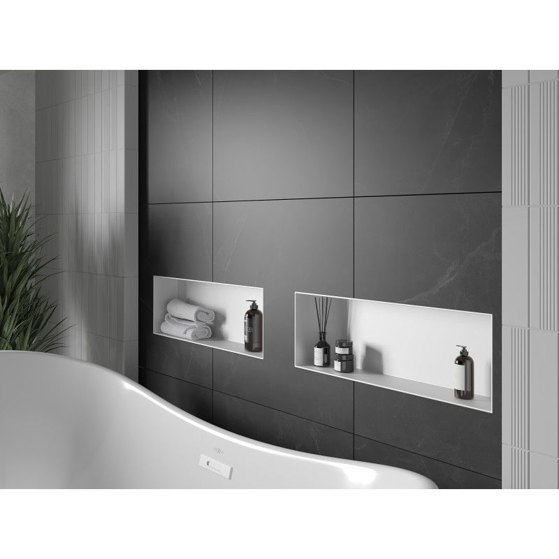 Mexen X-Wall-NR zapustená polica bez límca 60 x 20 cm, biela - 1921602010