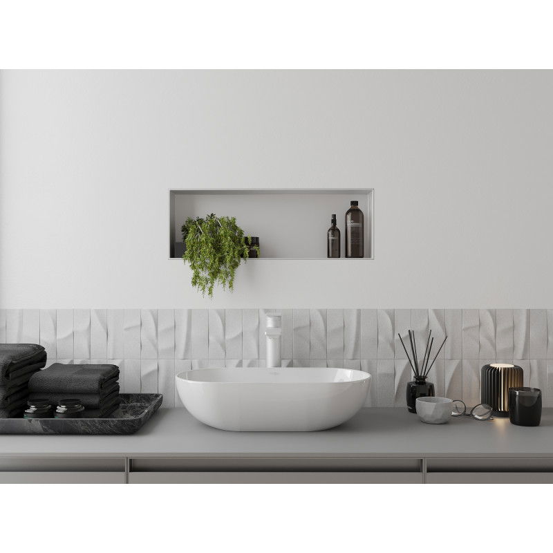 Mexen X-Wall-NR zapustená polica bez límca 60 x 20 cm, biela - 1921602010