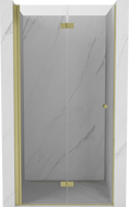 Mexen Mist-F skladacie sprchové dvere ľavé 70 cm, transparentné, zlaté kartáčované - 8A6-070-000-55-00-L