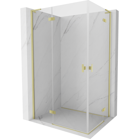 Mexen Mist-H L Duo sprchový kút 70 x 80 cm, priehľadný, zlatý kartáčovaný - 8A5L-070L-080P-55-00