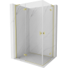 Mexen Mist-H L Duo sprchový kút 70 x 80 cm, priehľadný, zlatý kartáčovaný - 8A5L-070L-080P-55-00
