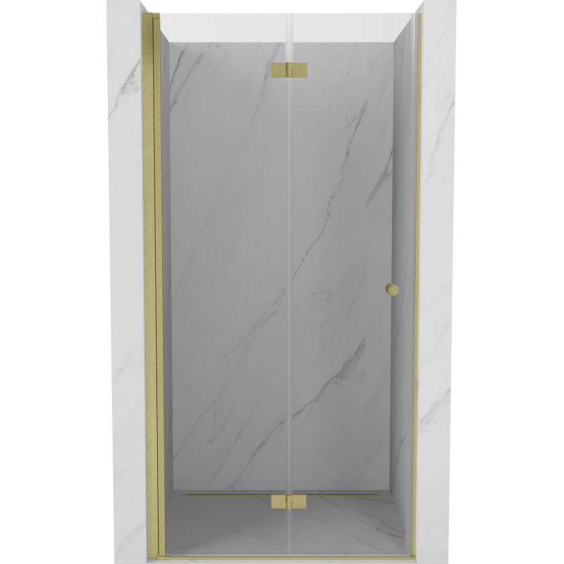 Mexen Mist-F skladacie sprchové dvere ľavé 85 cm, transparentné, zlaté brúsené - 8A6-085-000-55-00-L