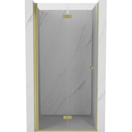 Mexen Mist-F skladacie sprchové dvere ľavé 85 cm, transparentné, zlaté brúsené - 8A6-085-000-55-00-L