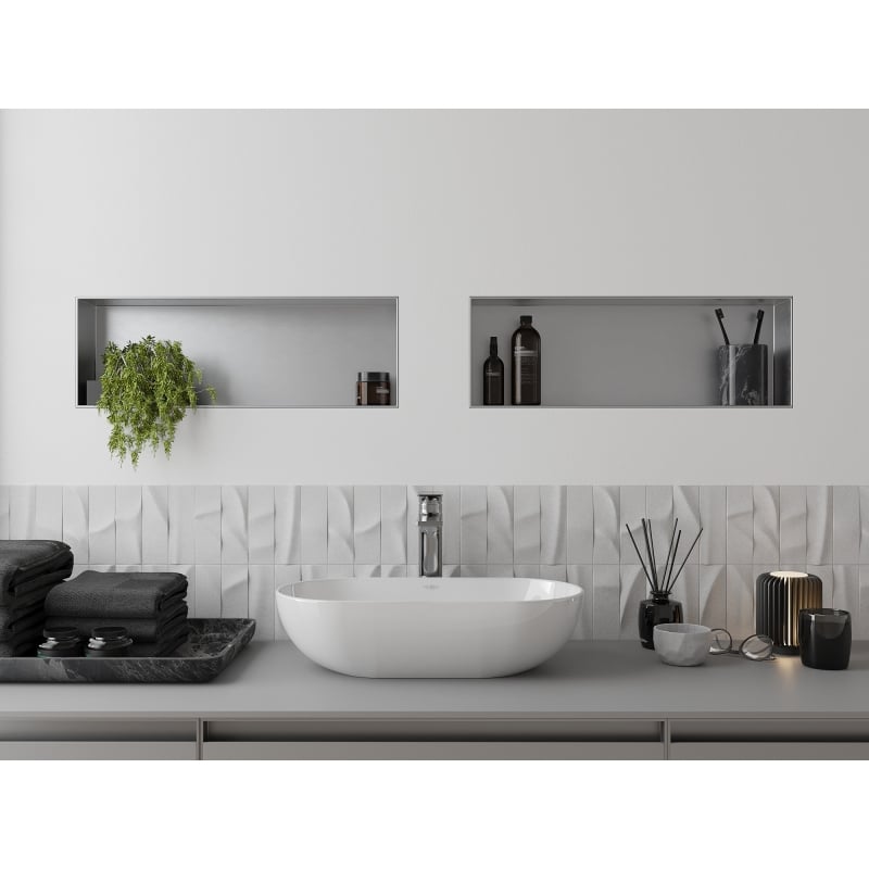 Mexen X-Wall-NR nástenná polica bez príruby 60 x 20 cm, inox - 1911602010