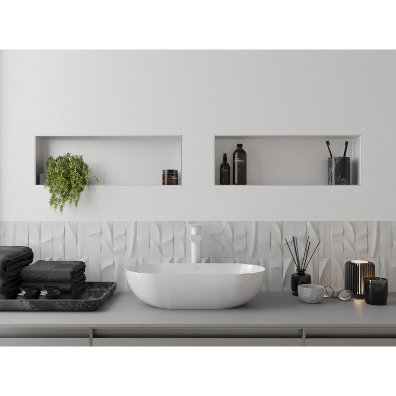 Mexen X-Wall-NR zapustená polica bez límca 60 x 20 cm, biela - 1921602010