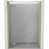 Mexen Mist-H L sprchové dvere otváravé ľavé 155 cm, transparentné, zlaté kartáčované - 8A5L-155-001-55-00-L
