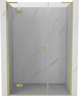 Mexen Mist-H L sprchové dvere otváravé ľavé 155 cm, transparentné, zlaté kartáčované - 8A5L-155-001-55-00-L
