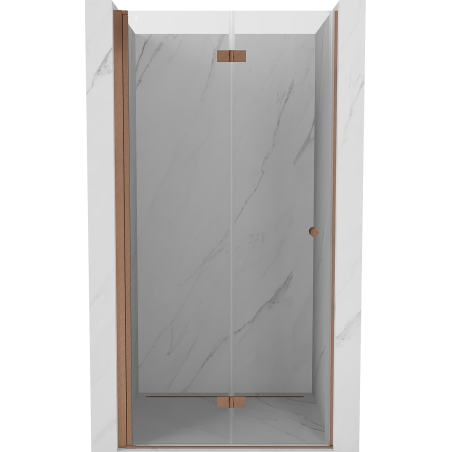 Mexen Mist-F sprchové dvere skladacie ľavé 70 cm, transparentné, brúsená meď - 8A6-070-000-65-00-L