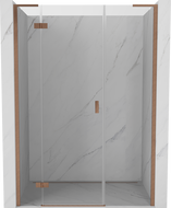 Mexen Mist-H L sprchové dvere otváracie ľavé 140 cm, transparentné, brúsená meď - 8A5L-140-001-65-00-L