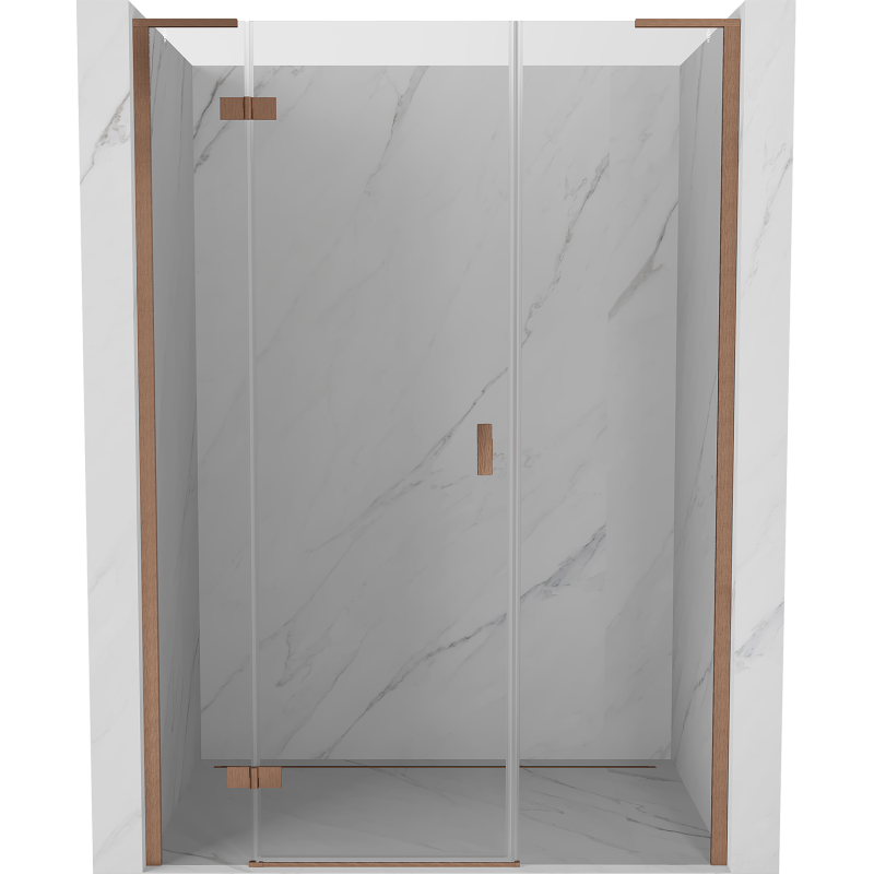 Mexen Mist-H L sprchové dvere výklopné ľavé 155 cm, transparent, brúsená meď - 8A5L-155-001-65-00-L