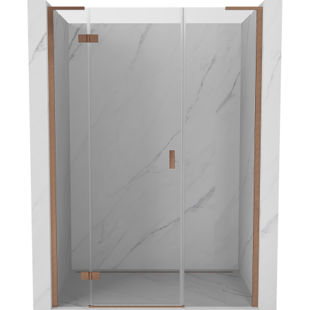 Mexen Mist-H L sprchové dvere výklopné ľavé 155 cm, transparent, brúsená meď - 8A5L-155-001-65-00-L