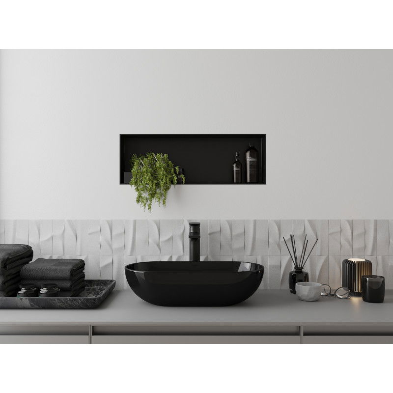 Mexen X-Wall-NR výklenková polica bez lemovania 60 x 20 cm, čierna - 1971602010