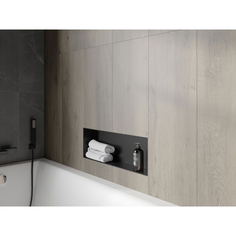 Mexen X-Wall-NR výklenková polica bez lemovania 60 x 20 cm, čierna - 1971602010